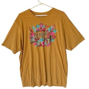 TEXAS TRUE THREADS WOMENS MUSTARD YELLOW SHORT SLEEVE T-SHIRT SIZE 3XL